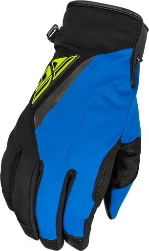 Fly Racing Title Long Black Blue Hi-Vis Gloves