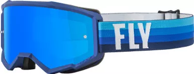 Fly Racing Zone Black Blue with Sky Blue Mirror Smoke Lens Youth Goggle
