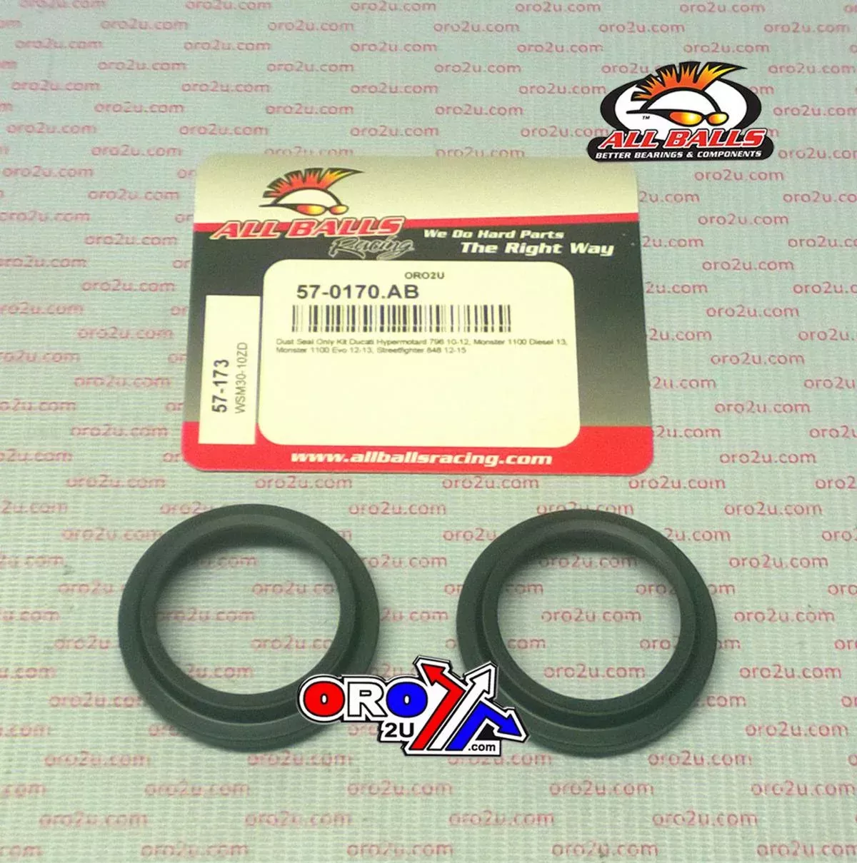 FORK DUST SEAL SET ALLBALLS, ALLBALLS 57-173 DUST SEAL KIT