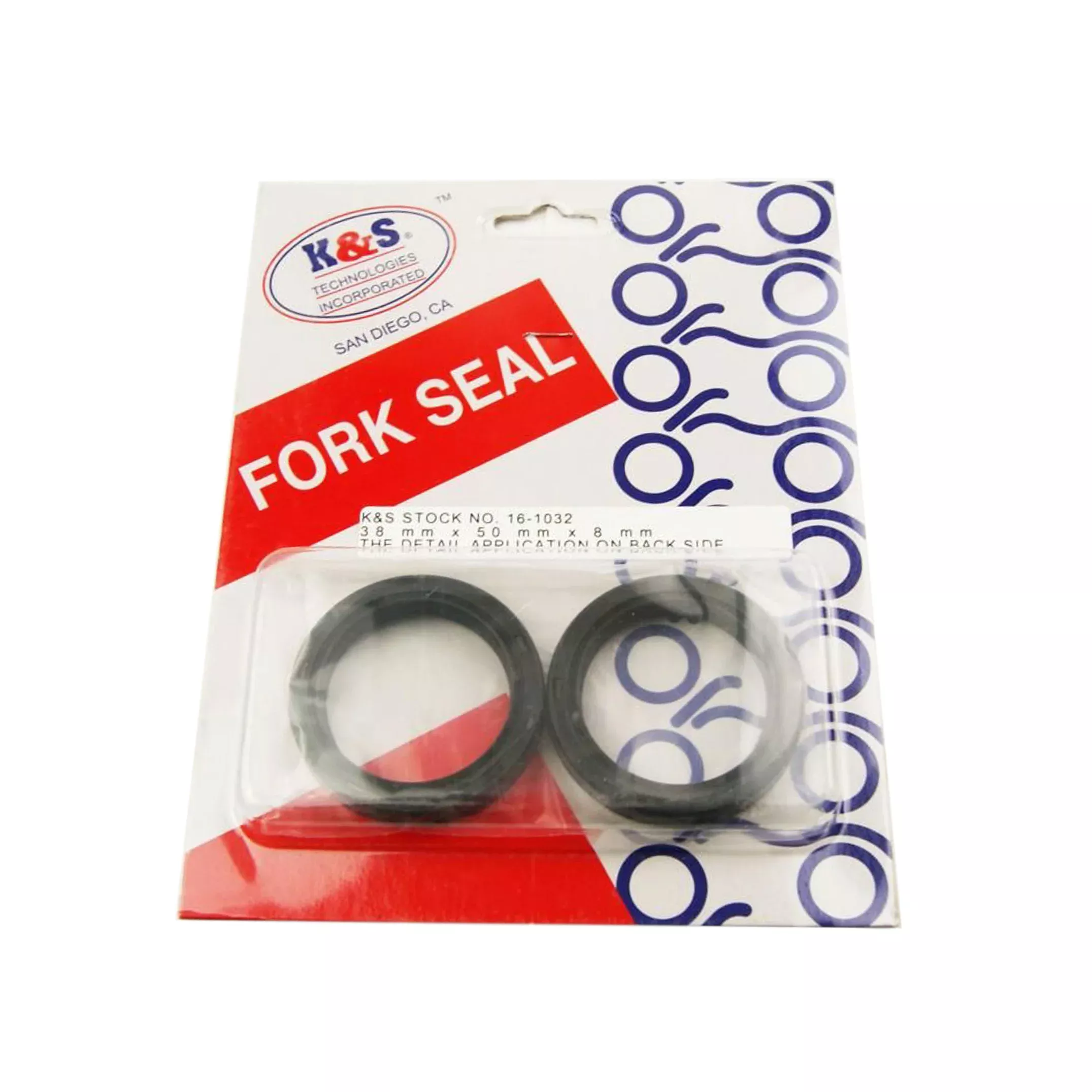 FORK OIL SEAL SET 38x50x8, K&S 16-1032