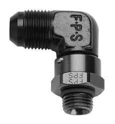 Fragola #12 x 7/8-14 (10)90 Degr Swivel Fitting Black 499213-BL