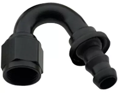 Fragola Hose Fitting #10 150 Deg Push Lock Black 215010-BL