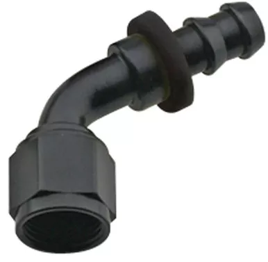 Fragola Hose Fitting #6 60 Deg Push Lock Black 206006-BL