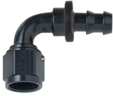 Fragola Hose Fitting #6 90 Deg Push Lock Black 209006-BL
