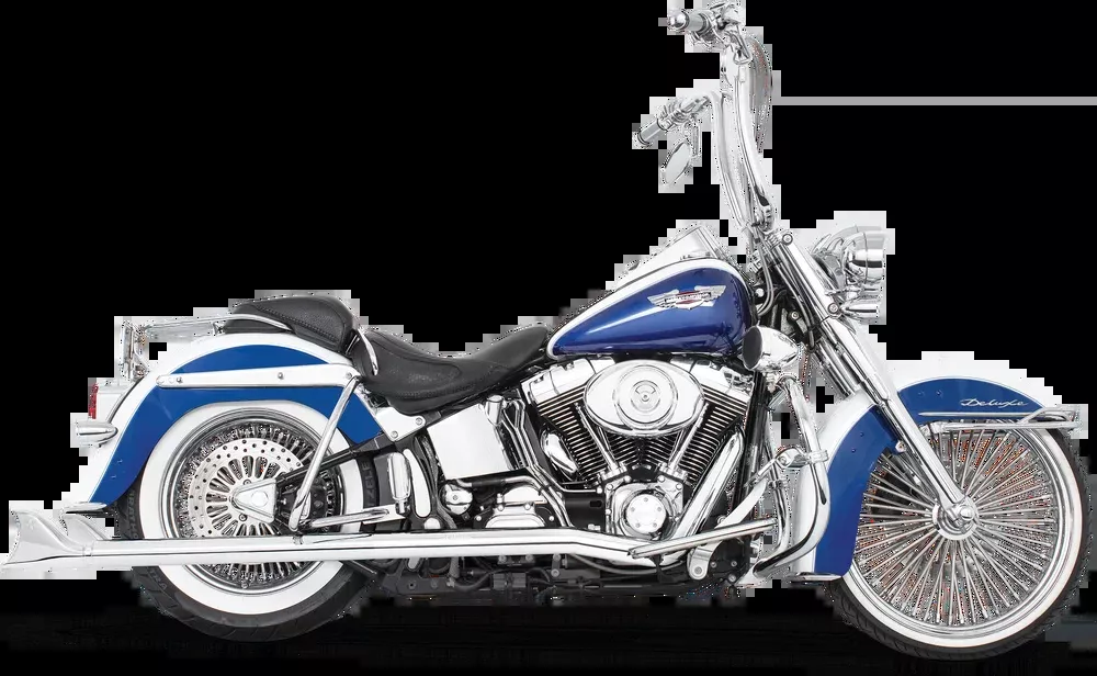 Freedom Sharktail Duals Chrome 2.5"ODX32" ` - HD00202 For Harley Softail / Screamin' 1997-2006