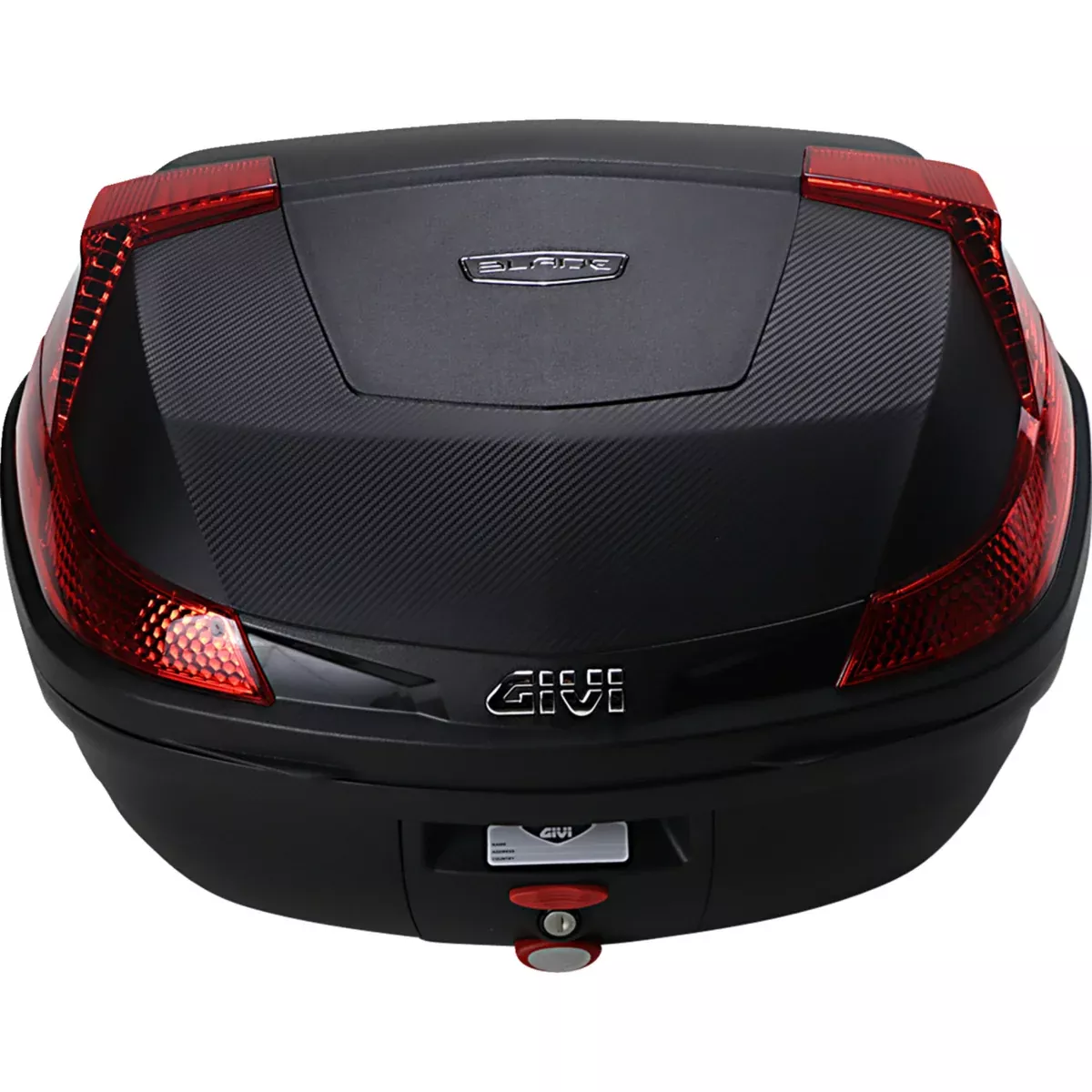 GIVI 3516-0234 B47NMLA Monolock Blade 47 Liter Top Case Top Case – Red Lens – 47 Liter