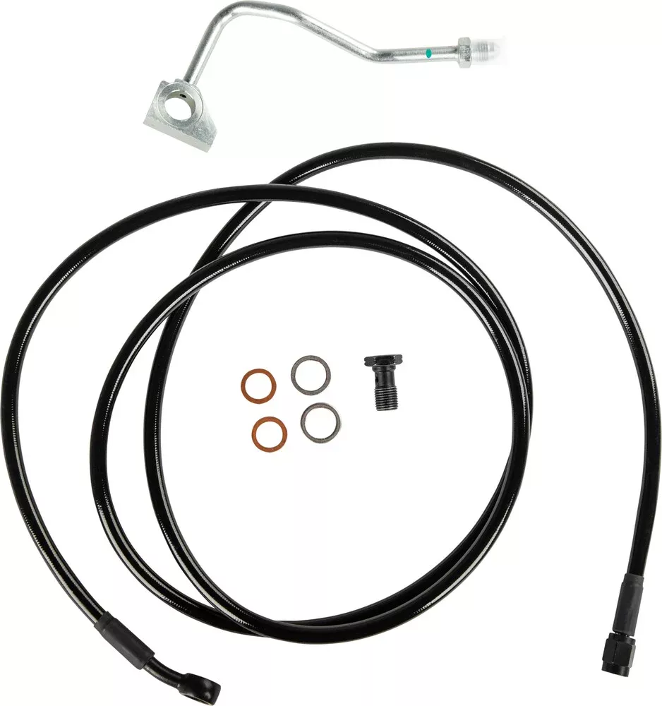 Goodridge Premium ABS Brakeline Kit Black +4 ALL FLH FLT EXC Flrtx S 14 - HD0127-1FPBK+4 For Harley Touring 2014-2023