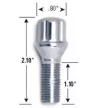 Gorilla Automotive 17179SD Small Diameter Lug Bolts Chrome 12mm x 1.50in