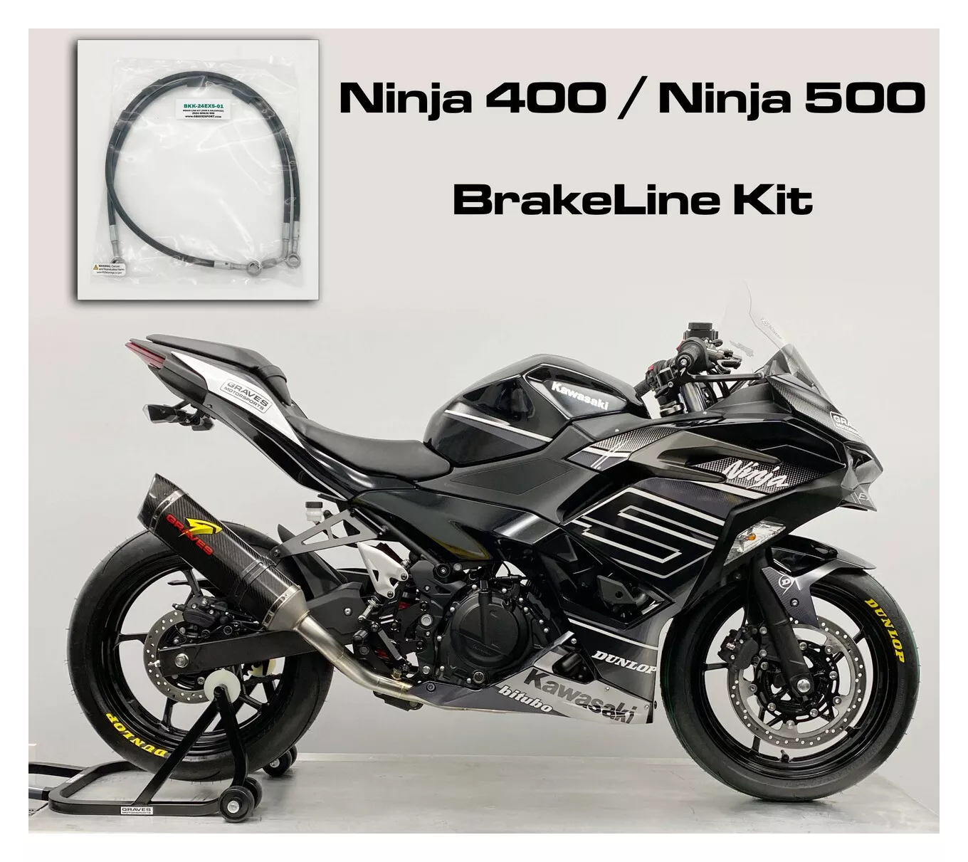 Graves Brake Line Kit Kawasaki Ninja 400 / 500 2018-2026