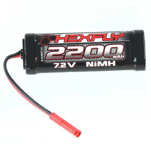 Hexfly 2200mAh Ni-MH Battery - 7.2V with Banana 4.0 Connector