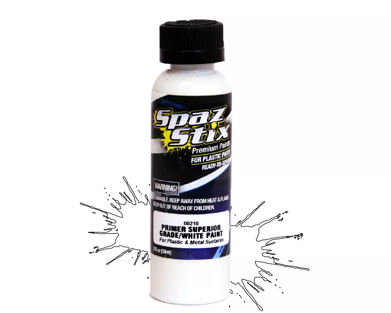 High Quality Sandable Primer, Airbrush Ready Paint, 2oz Bottle