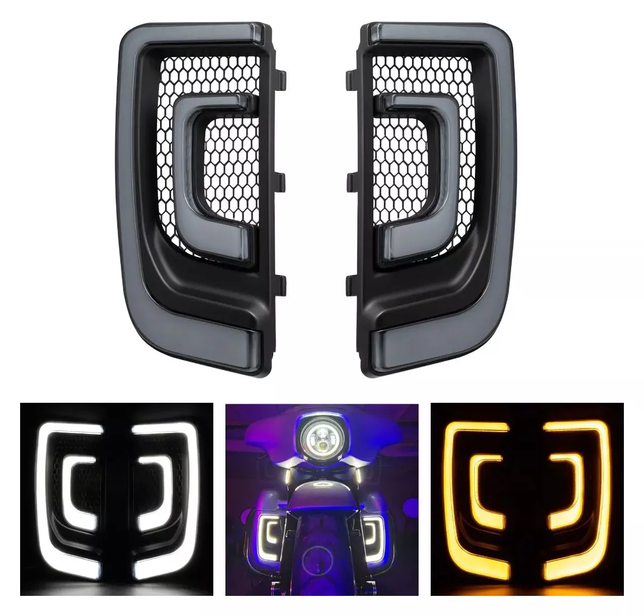 HogWorkz Lumipro LED Lower Fairing Inserts For Harley Touring 2014-2026