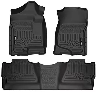 Husky Weatherbeater 98201 Floor Liners 07-13 Silverado, Sierra CREW 1500, 2500