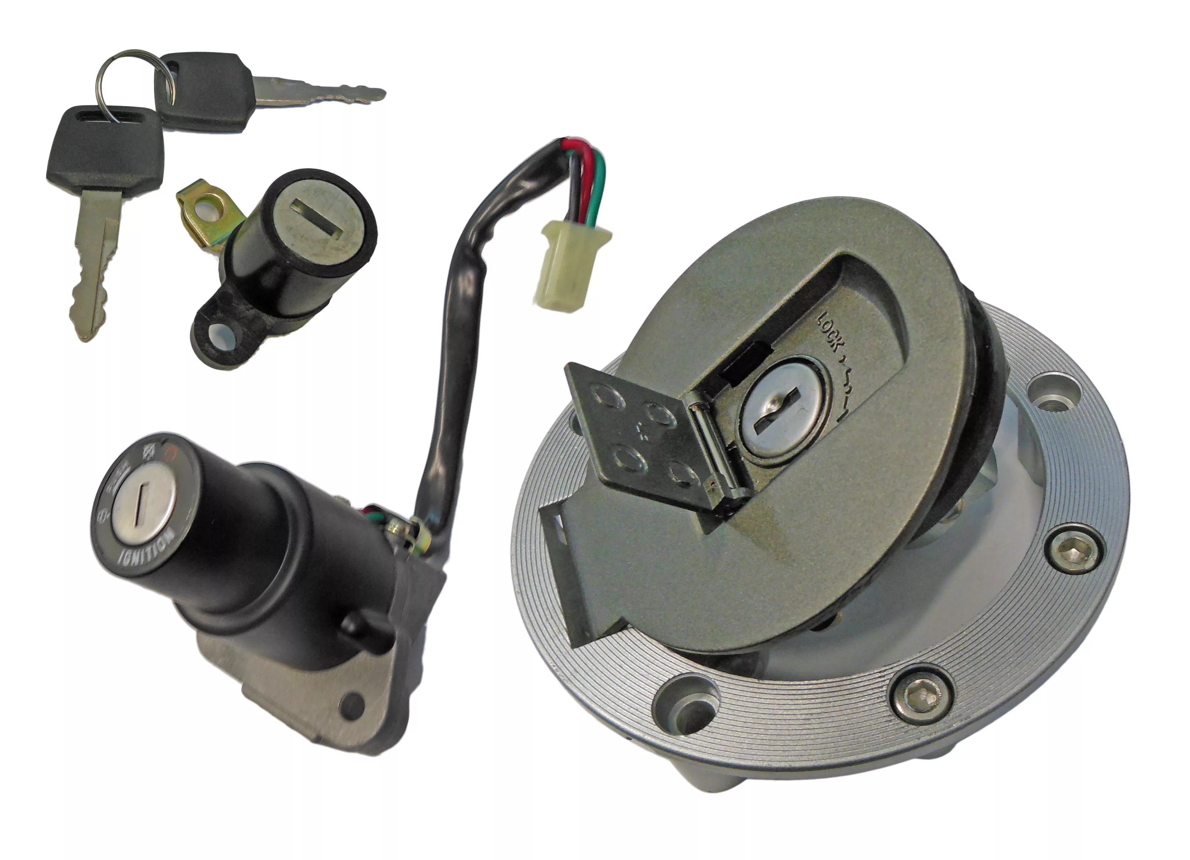 Ignition Switch, Locking Fuel Cap, and Seat Lock with Keys for Baja 250cc Motorcycle