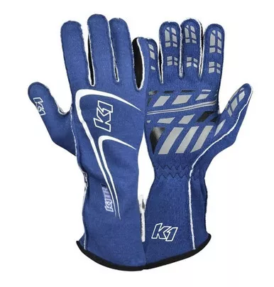 K1 Racegear Glove Track1 Blue Medium SFI 5 23-TR1-B-M