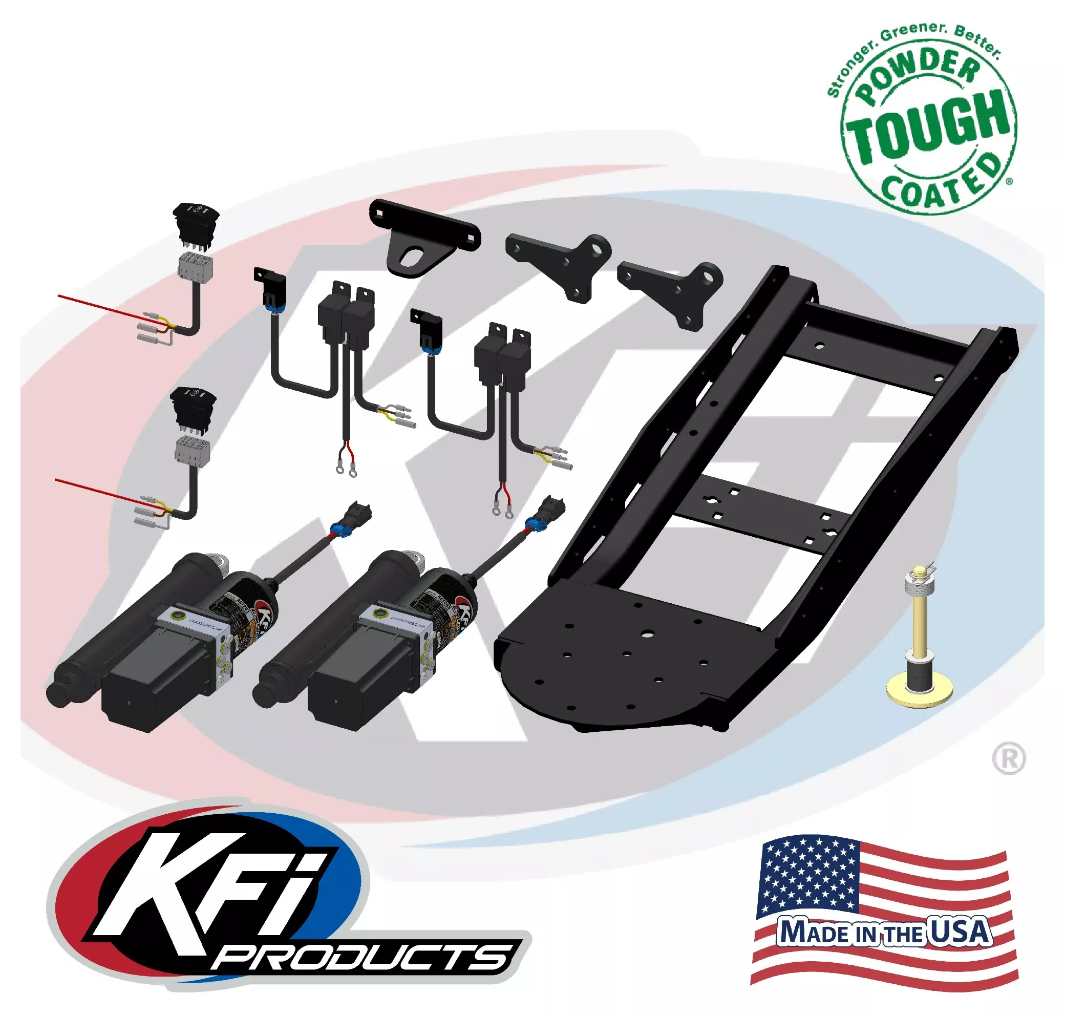 KFI Pro-V Plow System Actuator Push Tube Kit w/ Dash Rocker Switches