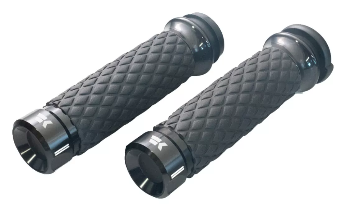 Khrome Werks Klassic Custom Contour Diamond Grips For Harley With Throttle by Wire