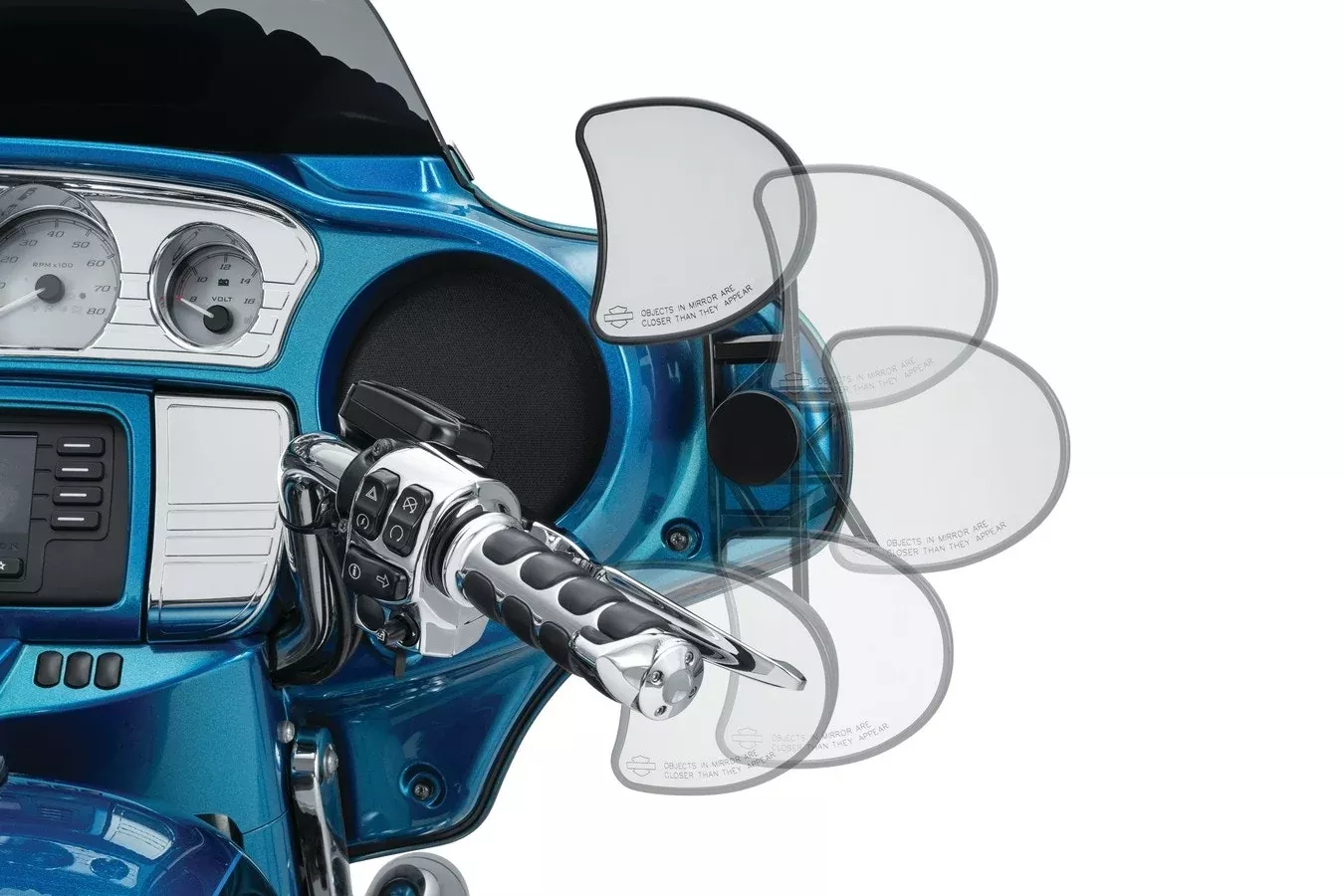 Kuryakyn 6575 Black Adj Drop Mirror Relocator Mount Harley Street Glide 14-Up
