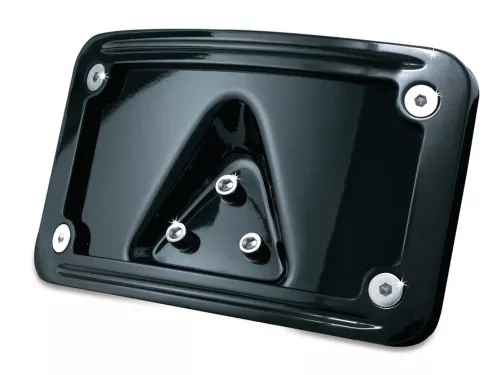 Kuryakyn Curved Laydown Black License Plate Mount (3148)