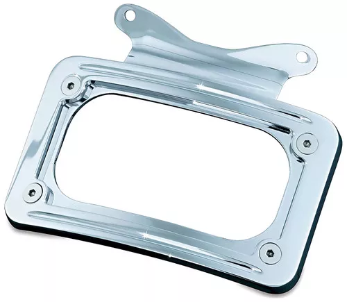 Kuryakyn Curved Laydown Chrome License Plate Mount w/Frame (3157)