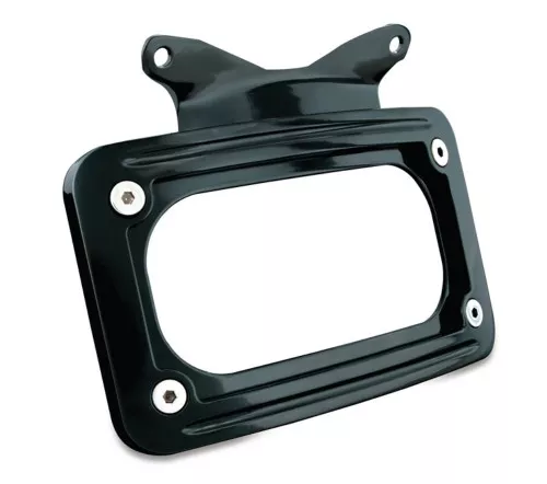 Kuryakyn Curved Laydown License Plate Mount w/Frame Black (3147)