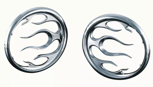 Kuryakyn Front Chrome Flame Speaker Grills (3788)