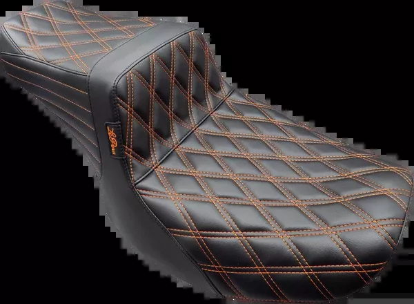 Le Pera Tailwhip Seat – Burnt Orange Double Diamond Stitch – FLH/FLT ’23-’25