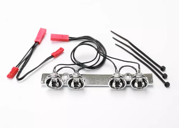 LED Light Bar (Chrome) (Fits Summit Roll Cage)/ Light Harness (4 Clear Lights)/ Harness Adapter