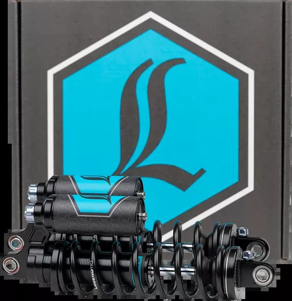Legend Suspension REVO ARC Piggyback Shocks - 14" - Standard - Black - '99-'17 Dyna