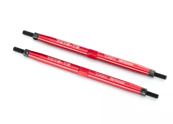 Maxx Toe Links (124mm, Rear) (2) w/ Rod Ends & Wrench - Red or Black Anodized