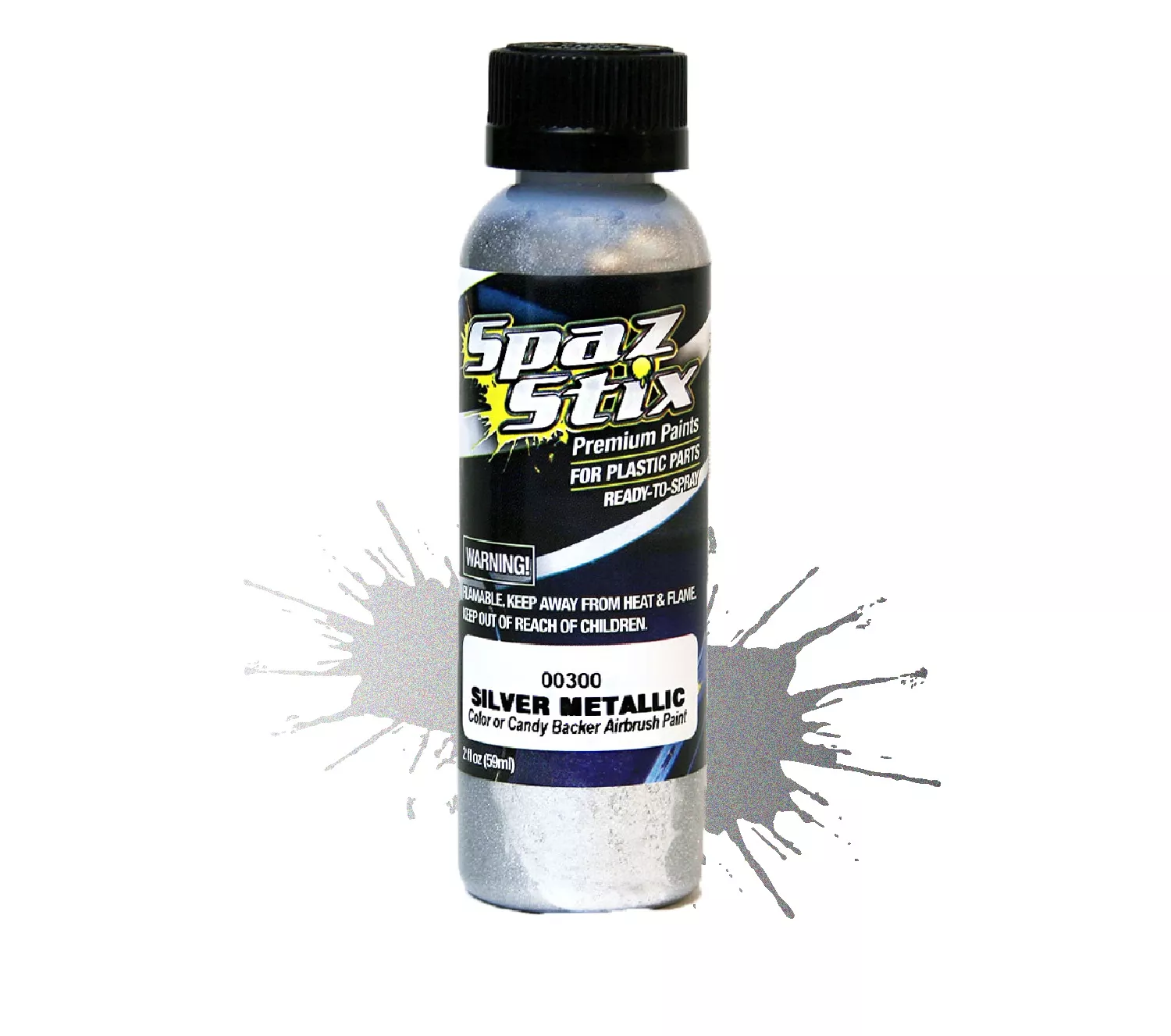 Metallic Silver/"Candy" Backer, Airbrush Ready Paint, 2oz Bottle