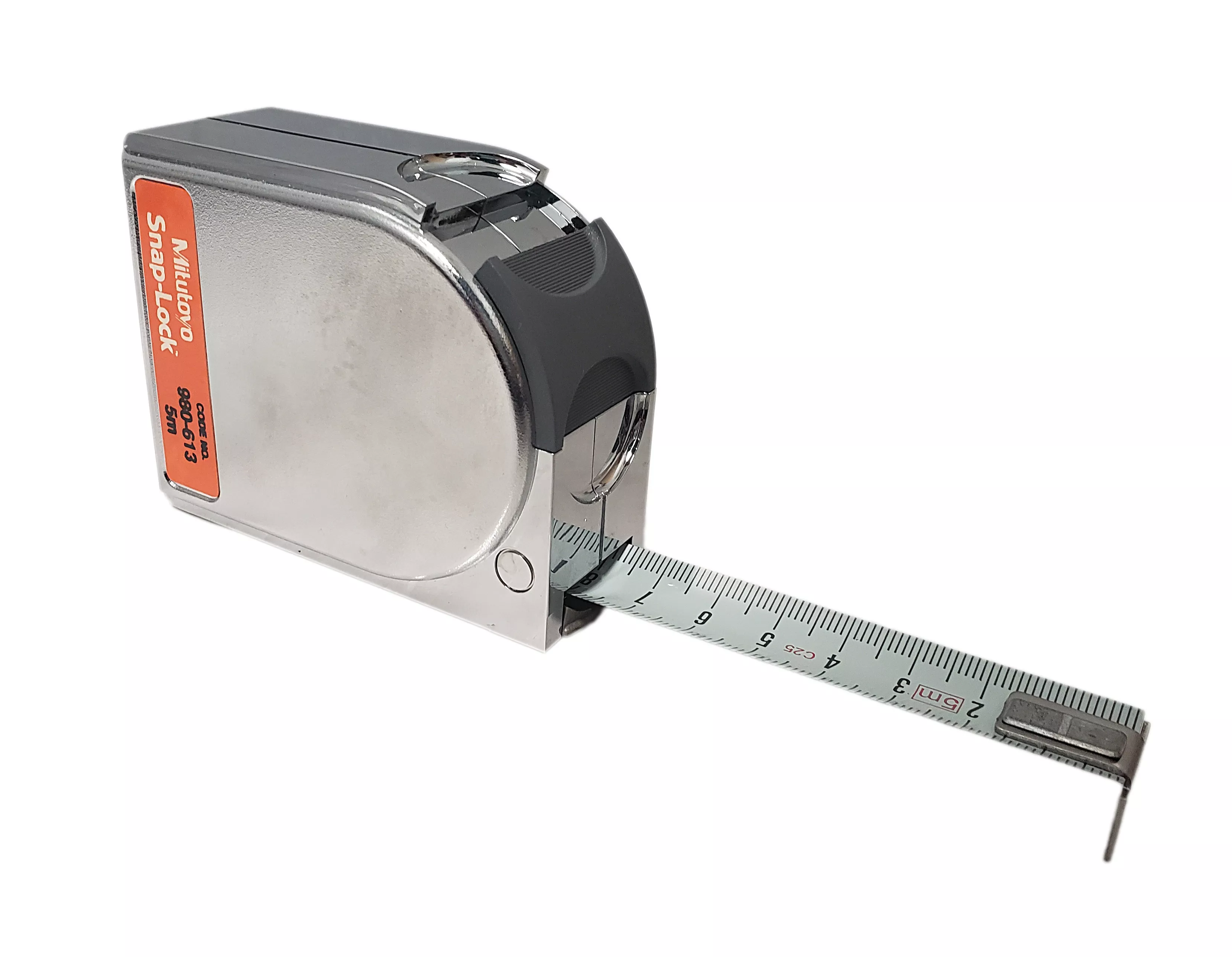 Mitutoyo 5m Metric Tape Measure with Snap Lock - "Metal-Look" Case