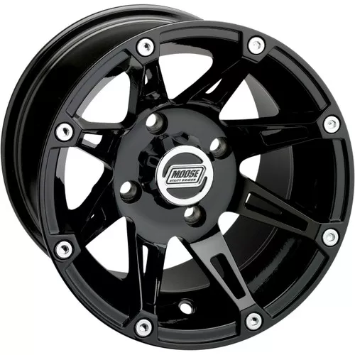 Moose 387X Rear Wheel - Gloss Black - 12x8 - 4/136 (0230-0453)