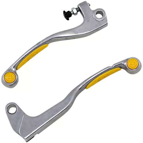 Moose Competition Yellow Grip Shorty Brake/Std Clutch Lever Set (M557-31-10)