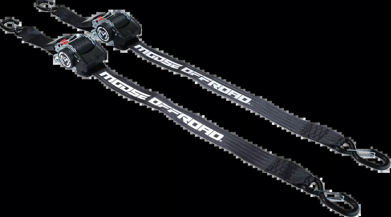 Moose Offroad Retractable Ratcheting Straps - 2" x 10' - Black-3920-0537