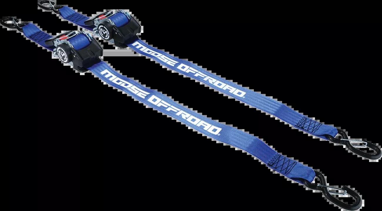 Moose Offroad Retractable Ratcheting Straps – 2″ x 10′ – Blue-3920-0539