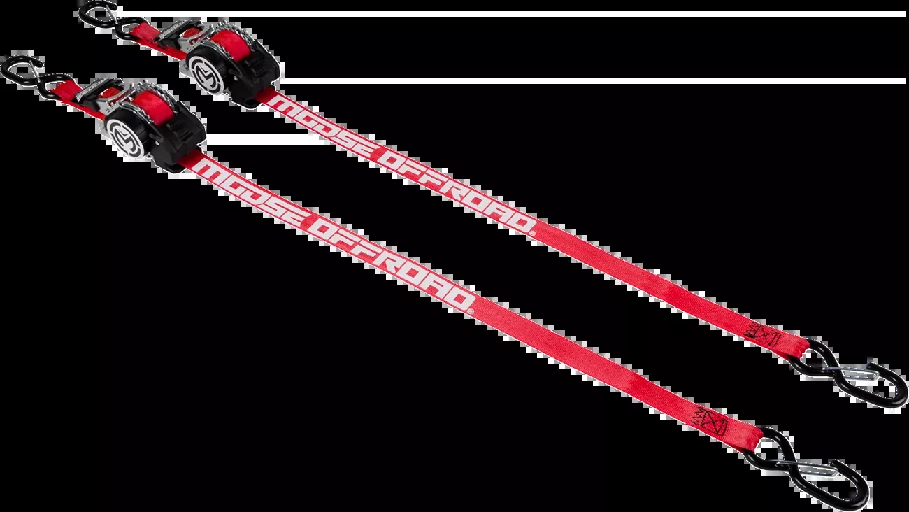 Moose Offroad Tie Down – Retractable Ratchet – 1″ x 10′ – Red-3920-0551