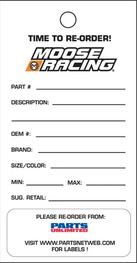 Moose Racing Re-Order Cards-9904-0546