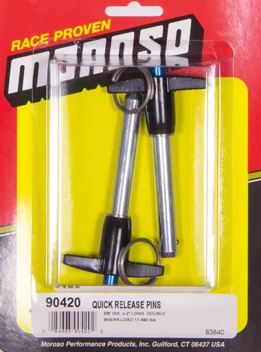 Moroso Quick Release Pins (2) 3/8 x 2in 90420