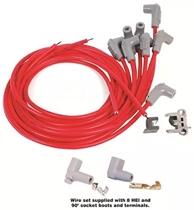 MSD 31239 Super Conductor Spark Plug Wire Set 8 Cylinder 90 Degree, 8 Pack