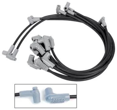 MSD 8.5mm Super Conductor Spark Plug Wire Set Black 90 Degree Boots 31763