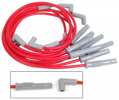MSD 8.5mm Super Conductor Spark Plug Wire Set for Small Block Ford Engines with HEI Boots 31329