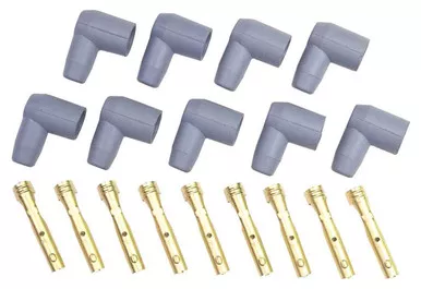 MSD 90° Socket Style Distributor Boots and Terminals for 8.5mm Wires Set of 9 8851