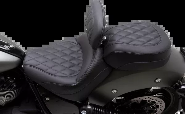 Mustang Recessed Passenger Seat - Black - Diamond Stitch - Chief '22-'23