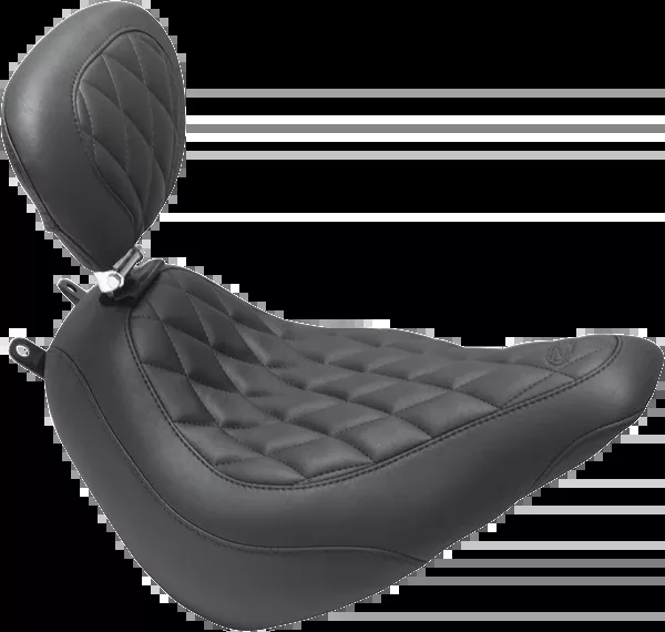 Mustang Wide Tripper™ Seat - With Driver's Backrest - Diamond - FLDE/FLHC '18-'25