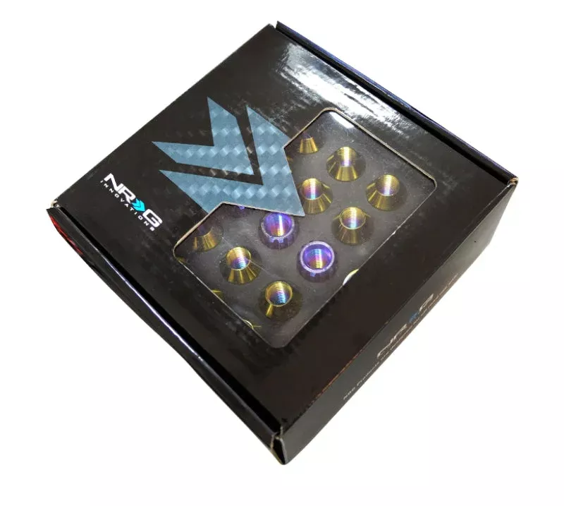 NRG 200 Series M12 X 1.5 Titanium Lug Nut Set – 21 Pc w/Lock Key Socket – Neochrome