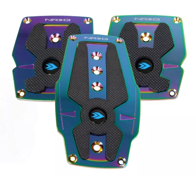 NRG Aluminum Sport Pedal M/T – Neochrome w/Black Rubber Inserts