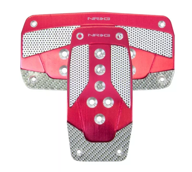 NRG Aluminum Sport Pedal A/T – Red w/Silver Carbon