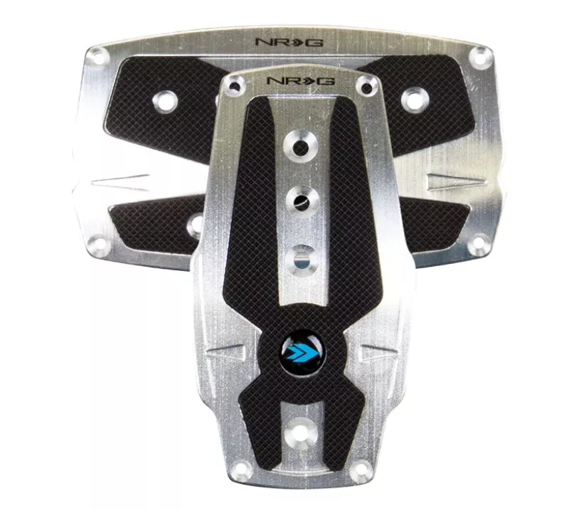NRG Brushed Aluminum Sport Pedal A/T – Silver w/Black Rubber Inserts
