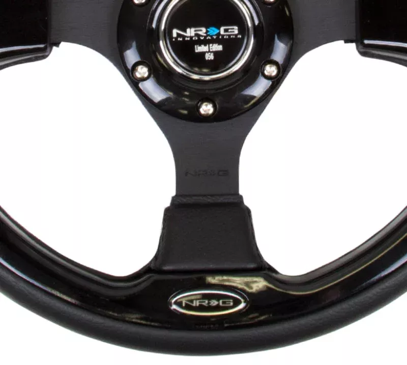 NRG Reinforced Steering Wheel (320mm) Black with Gloss Black Trim